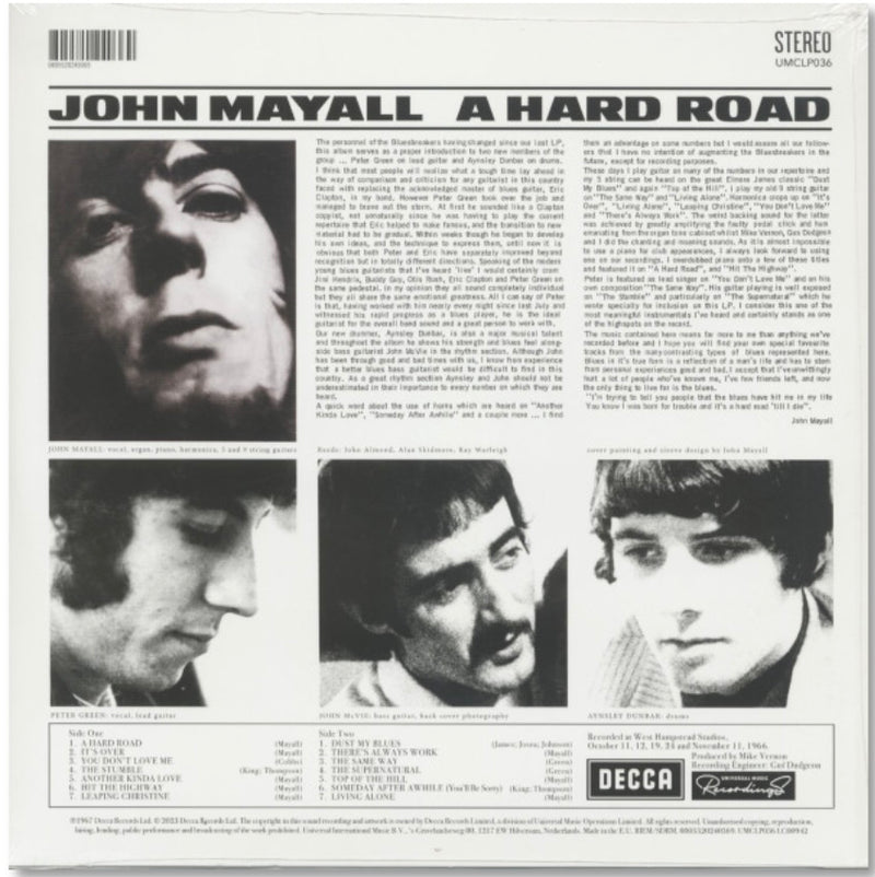 John Mayall And The Bluesbreakers - A Hard Road LP