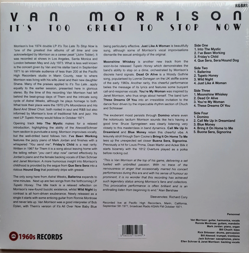 Van Morrison - It's Too Late To Stop Now, Volume I