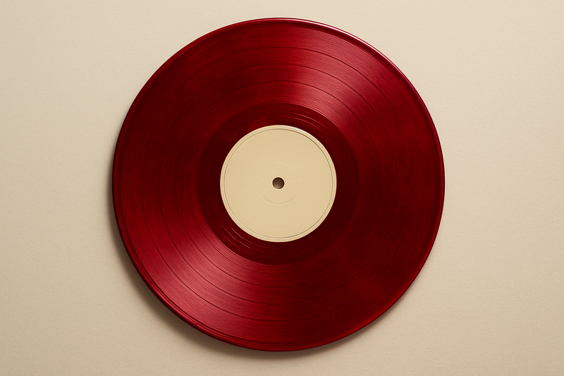 Vinyl record in oinsettia colour